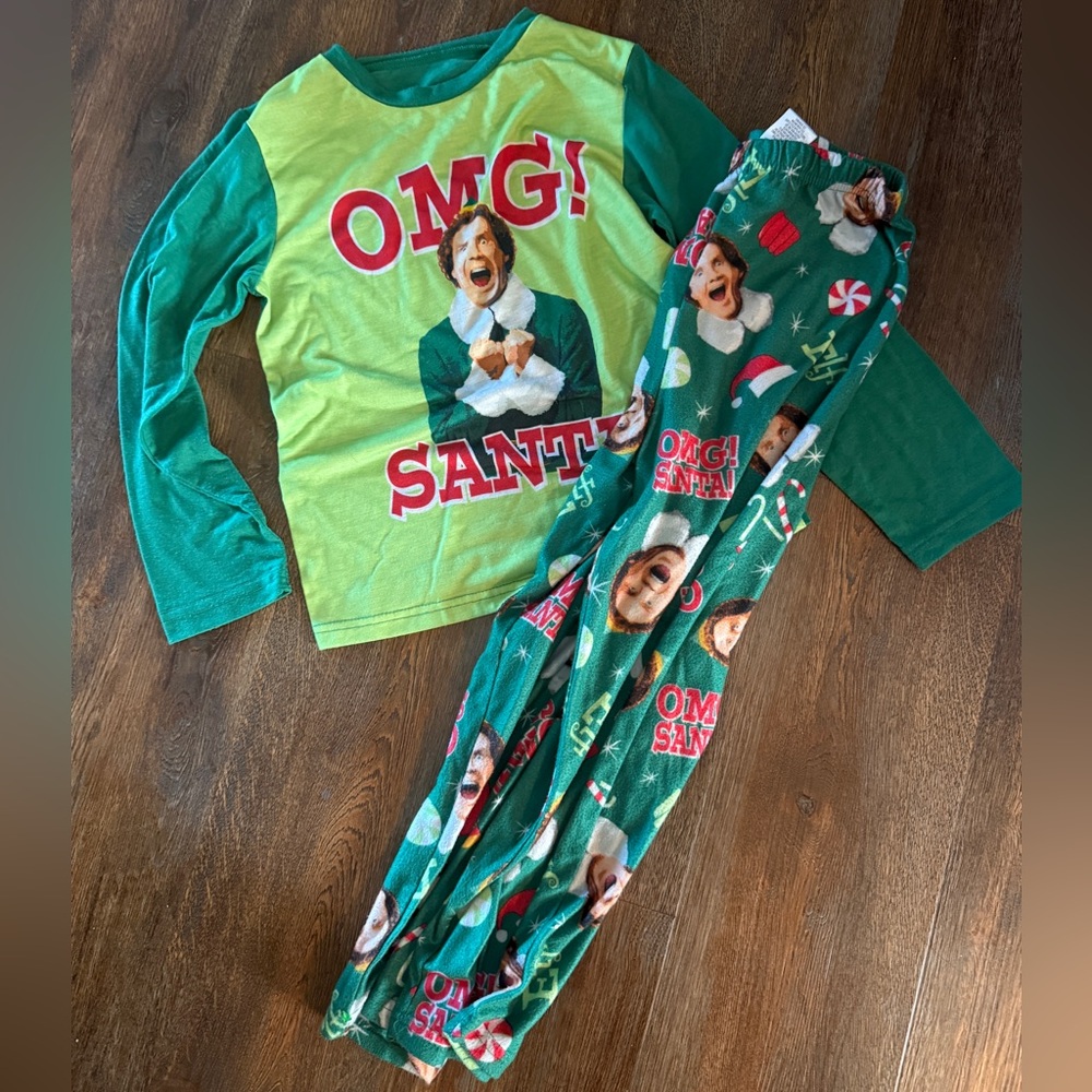 Green Buddy the Elf 'OMG Santa' Kids Pajamas